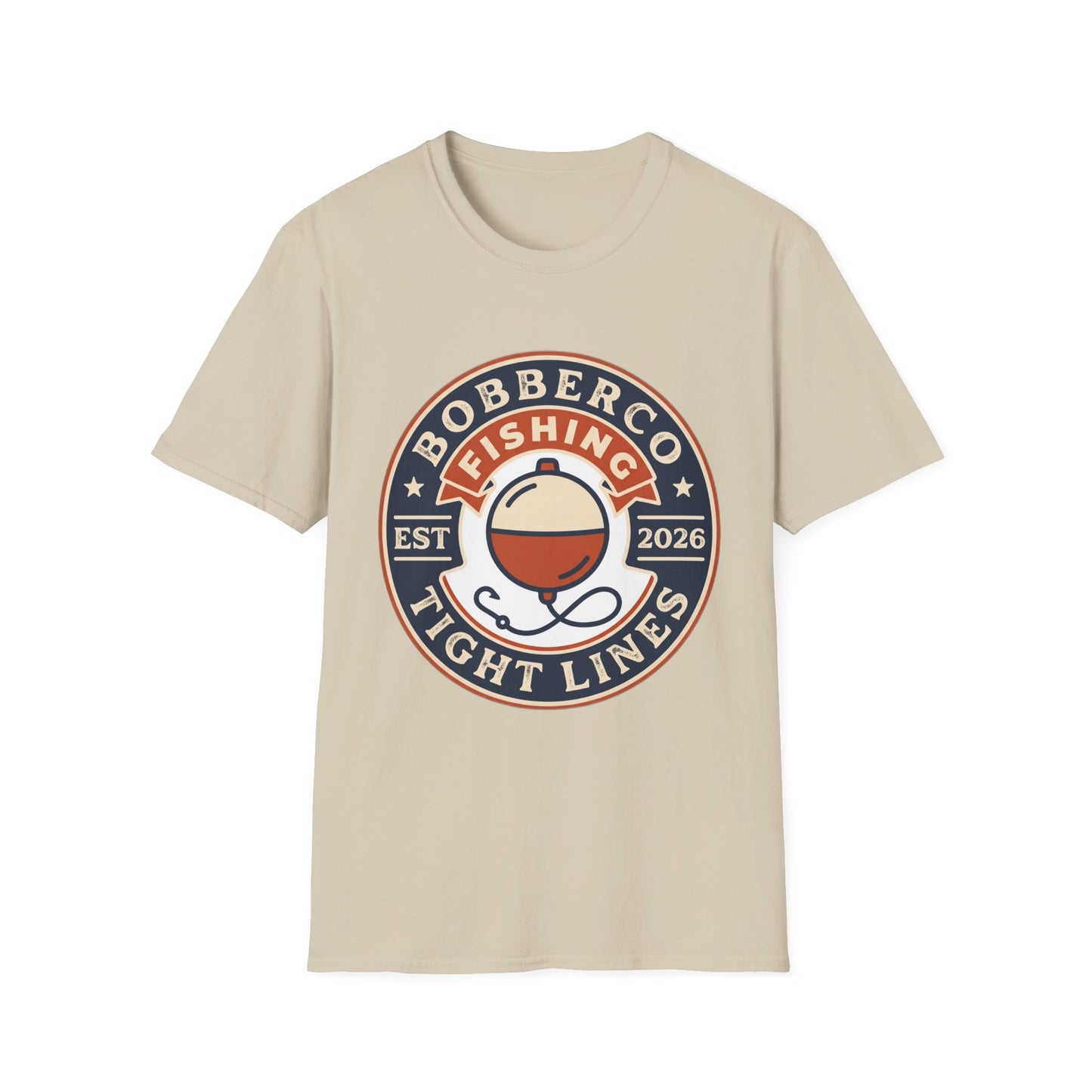 BobberCo Tight Lines Tee bass fishing quote chest print close-up