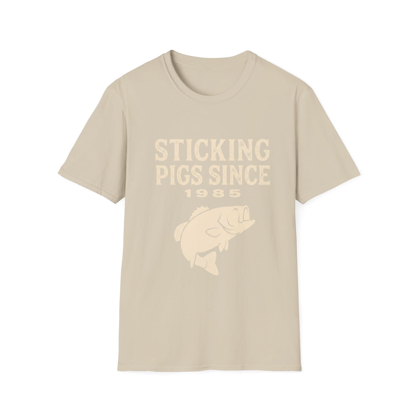 Sticking Pigs Since 1985 Bass Fishing T-Shirt – Funny Angler Tee