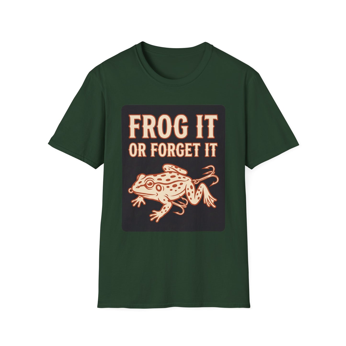 Frog It or Forget It Fishing T-Shirt 
 Retro Frog Graphic Tee