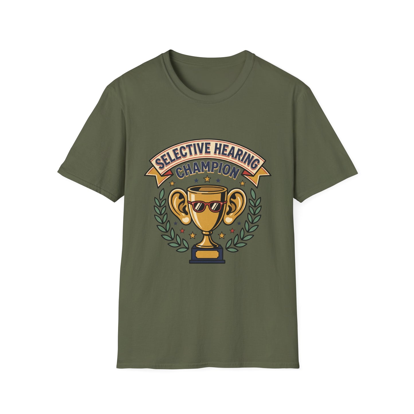 Selective Hearing Champion T-Shirt — Funny Trophy Graphic Tee