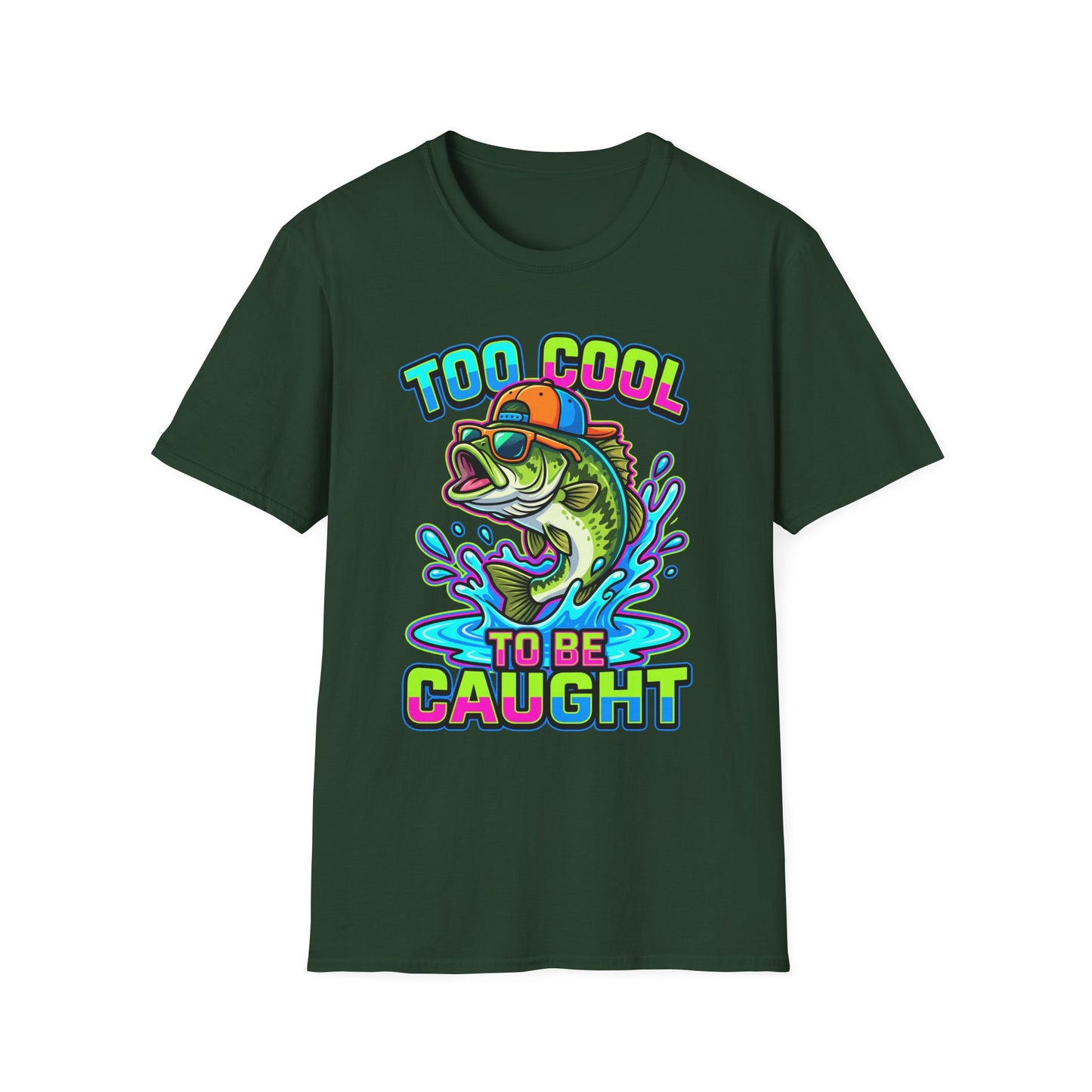 Too Cool To Be Caught Tee packaging and folded shirt