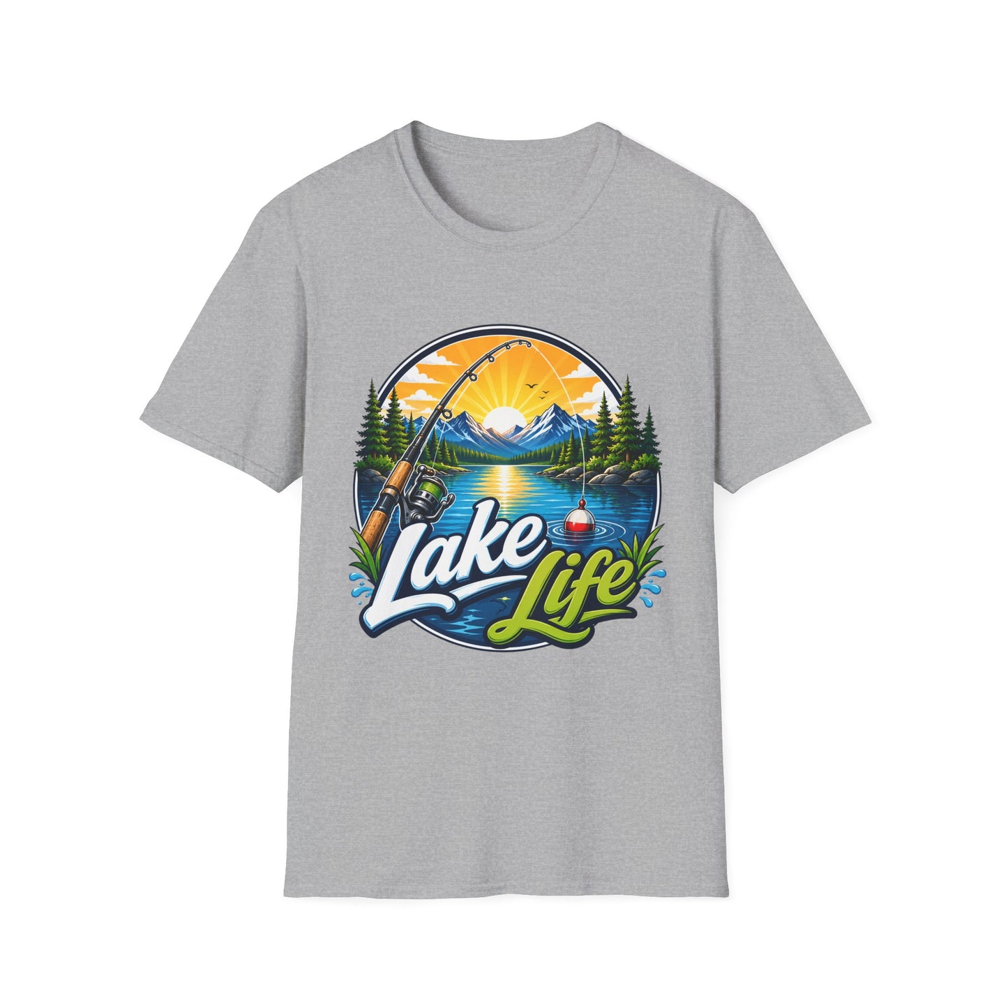Lake Life fishing t-shirt neckline and shoulder detail