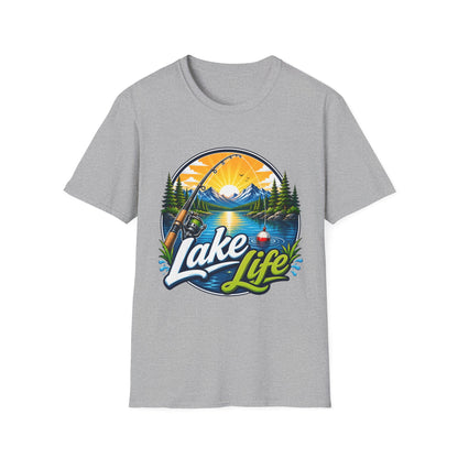 Lake Life fishing t-shirt neckline and shoulder detail