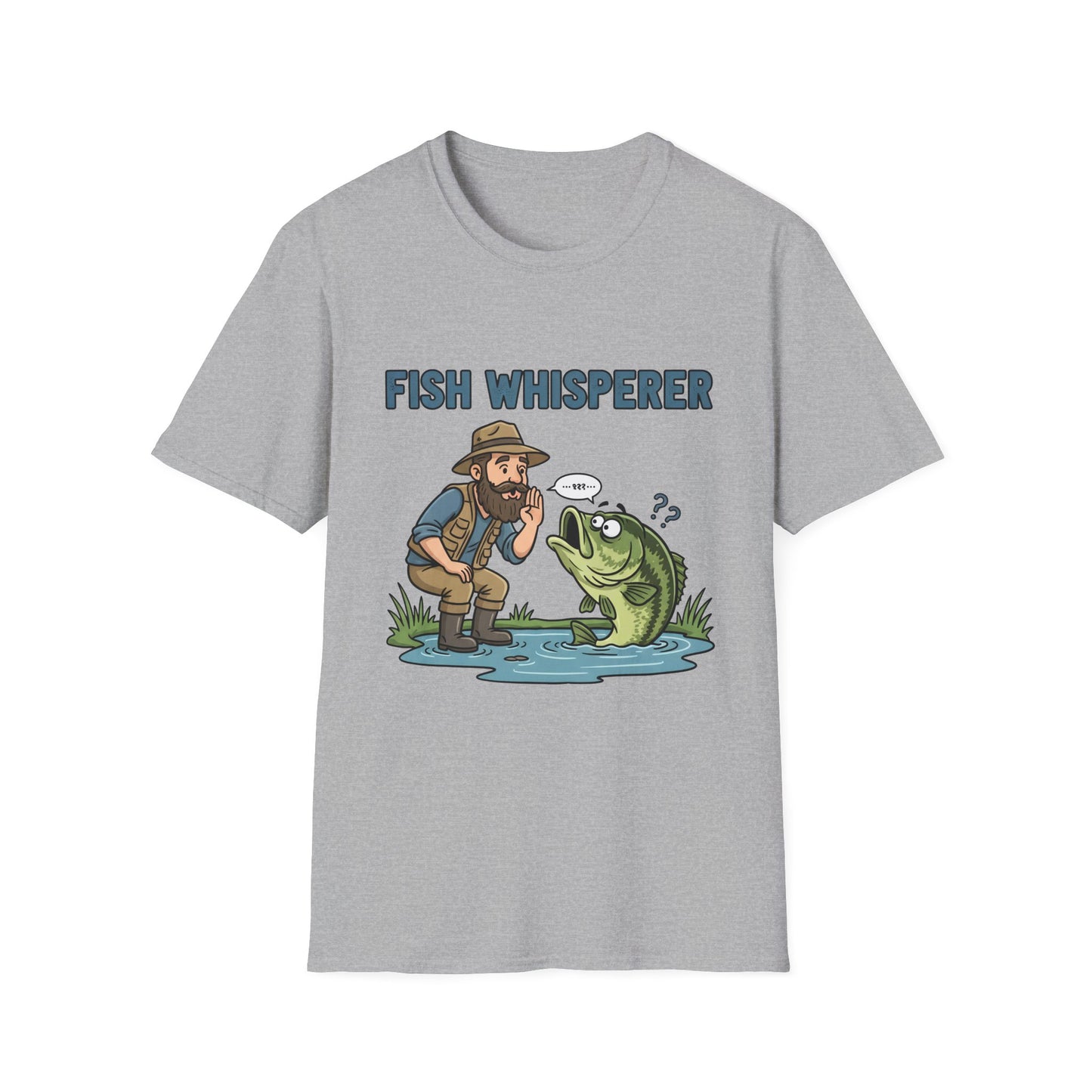 Fish Whisperer Tee neckline and shoulder detail on hanger
