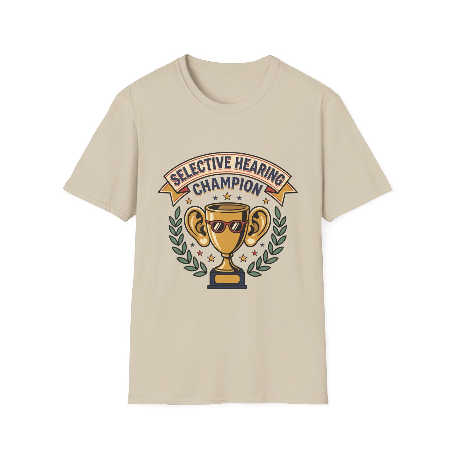 Selective Hearing Champion T-Shirt — Funny Trophy Graphic Tee