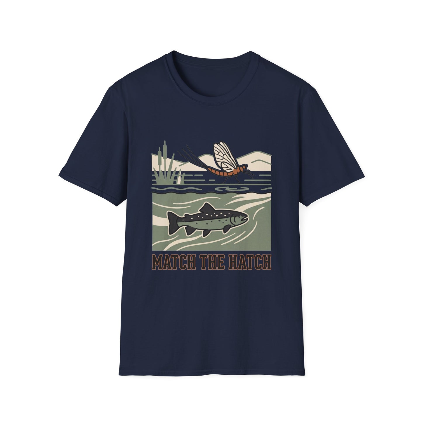 Match the Hatch Tee fly fishing match the hatch graphic t-shirt fabric texture close-up