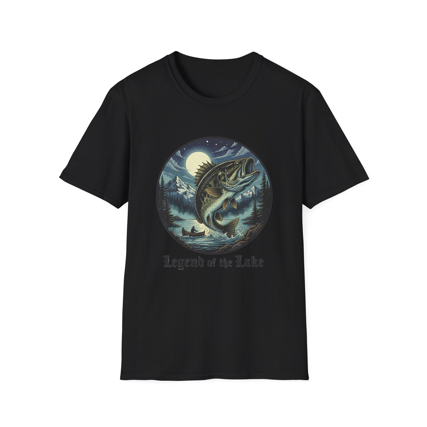 Legend of the Lake Tee vintage lake fishing graphic t-shirt back view