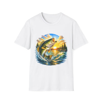 Sunrise Largemouth Tee largemouth bass chest print front view