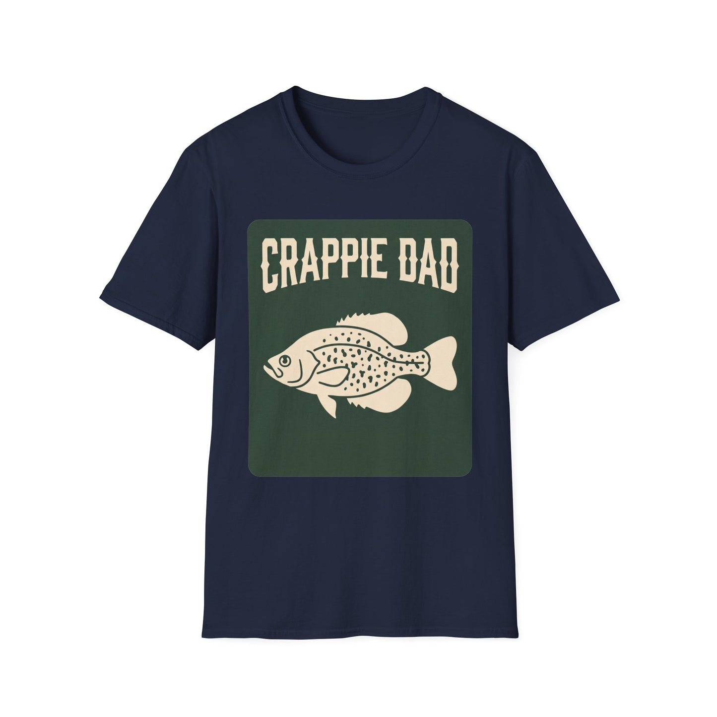 Crappie Dad Tee flat lay back view