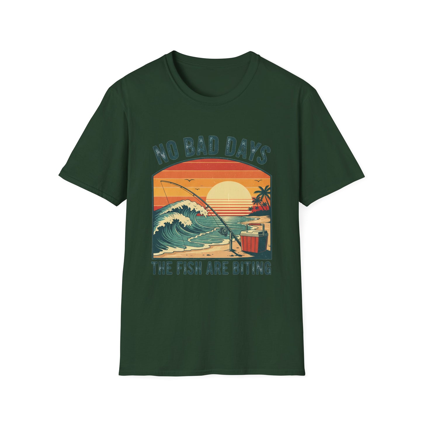No Bad Days Tee folded and ready as humorous fishing gift