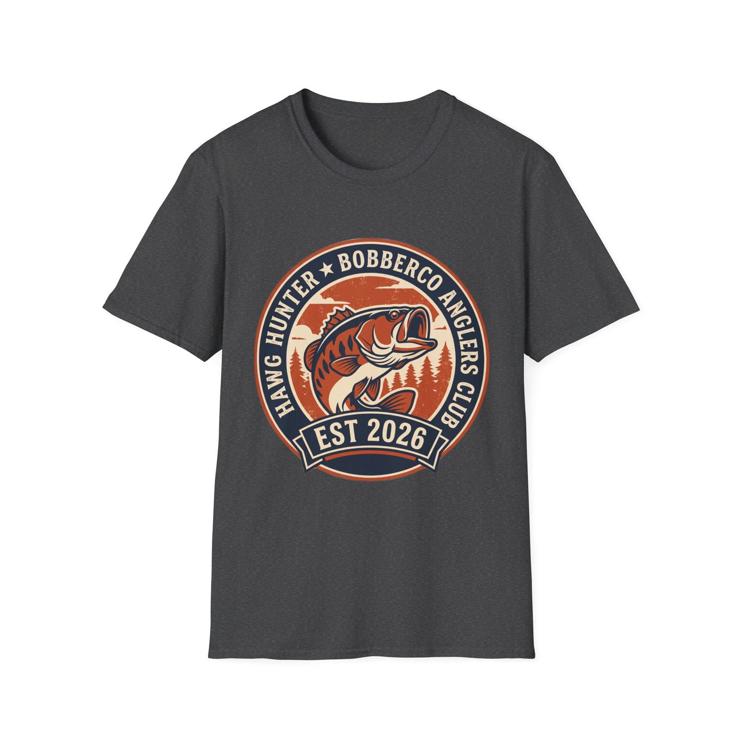 Hawg Hunter Tee lifestyle angler wearing shirt on dock