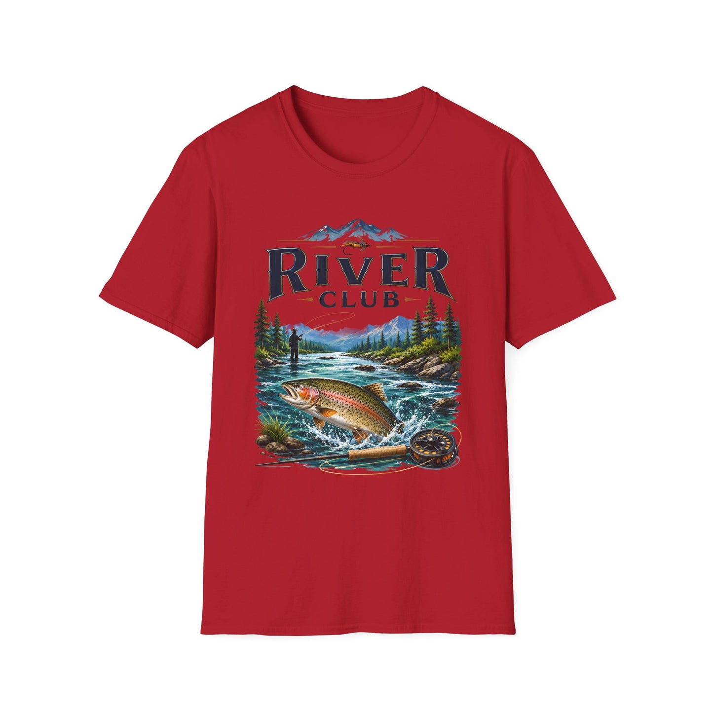 River Club trout fishing t-shirt size chart