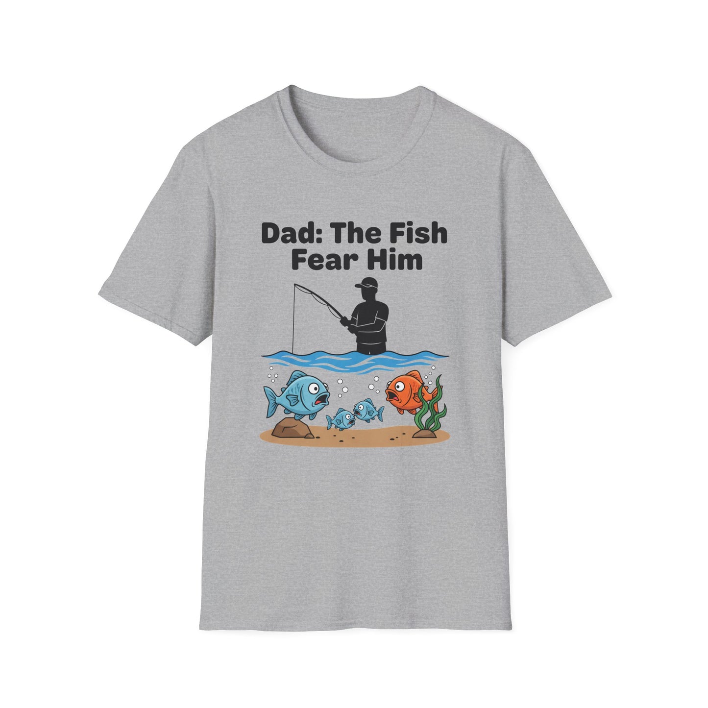Dad The Fish Fear Him Tee (V2) neckline and shoulder detail