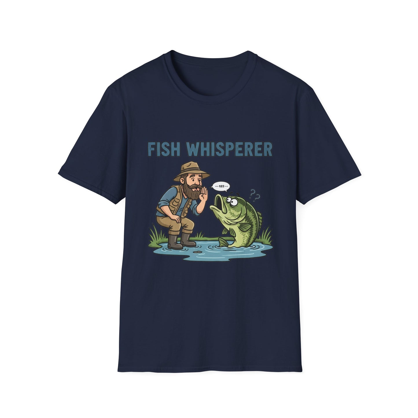 Fish Whisperer Tee flat lay back view on neutral background