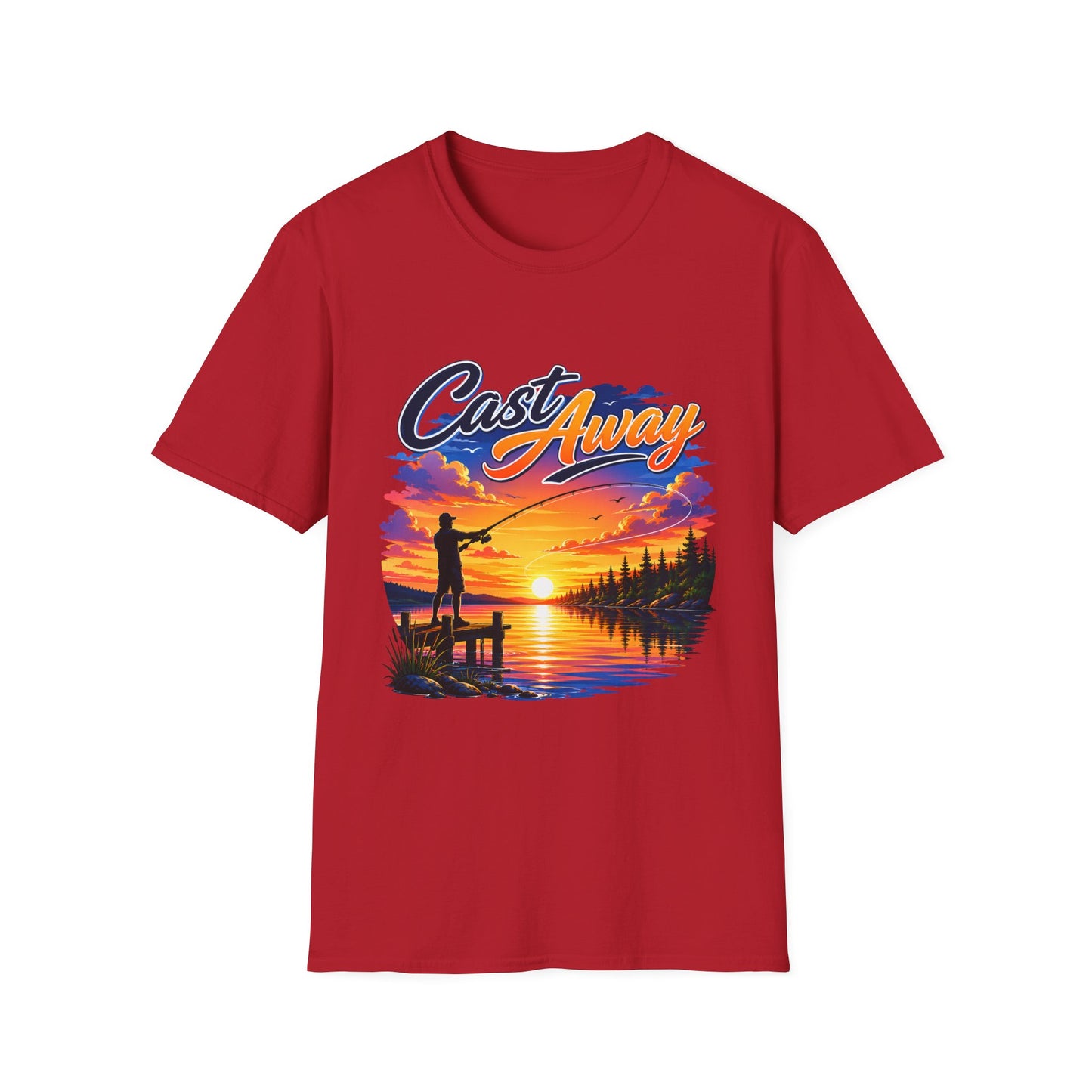 Cast Away fishing t-shirt size chart