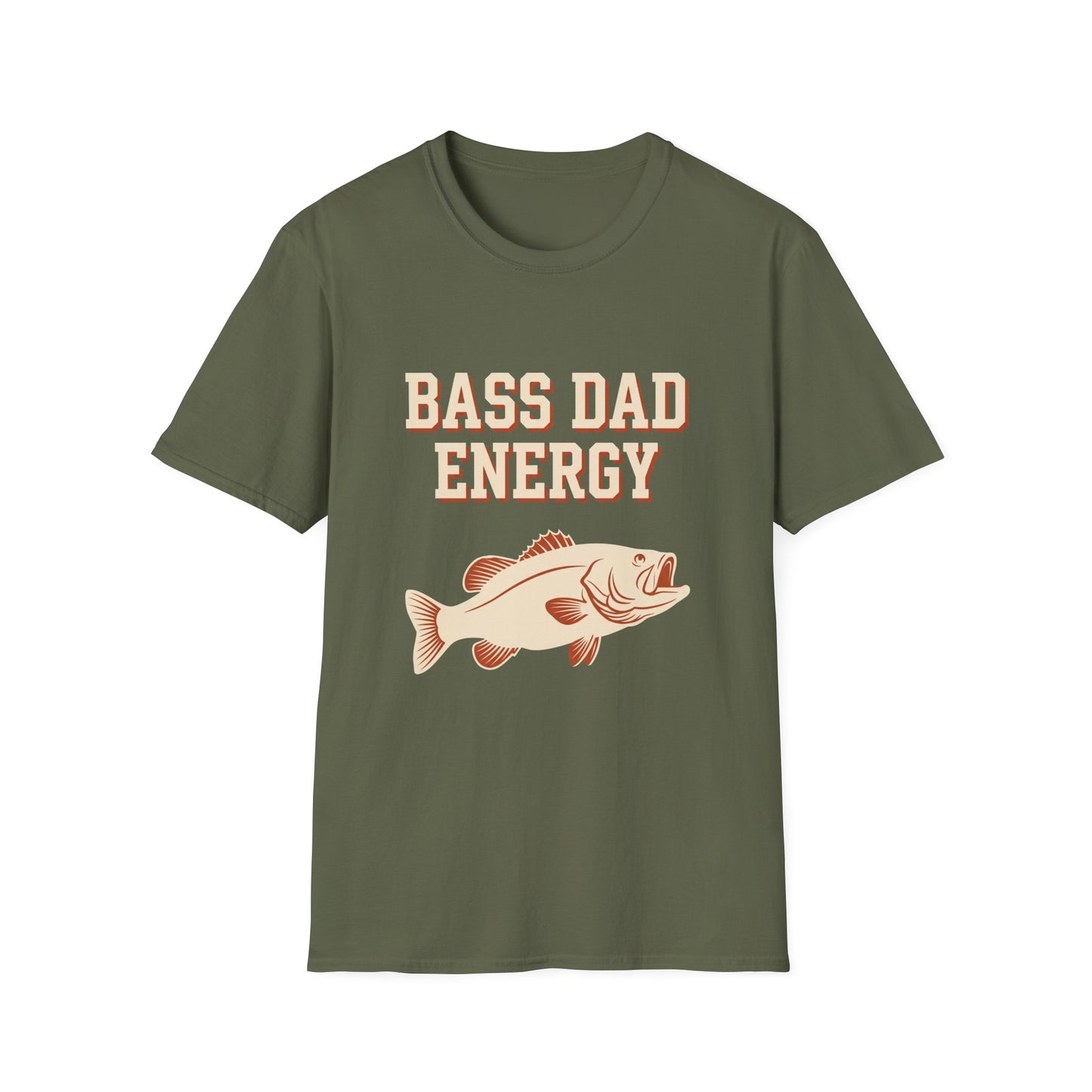 Bass Dad Energy Tee relaxed side view on model