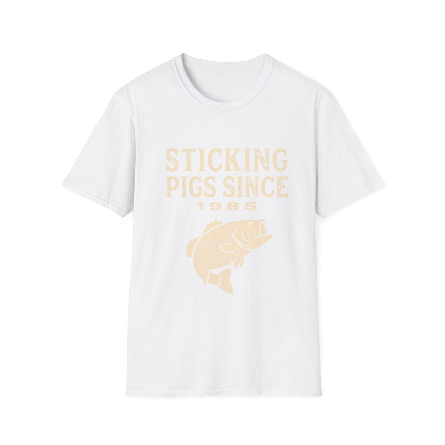 Sticking Pigs Since 1985 Bass Fishing T-Shirt – Funny Angler Tee