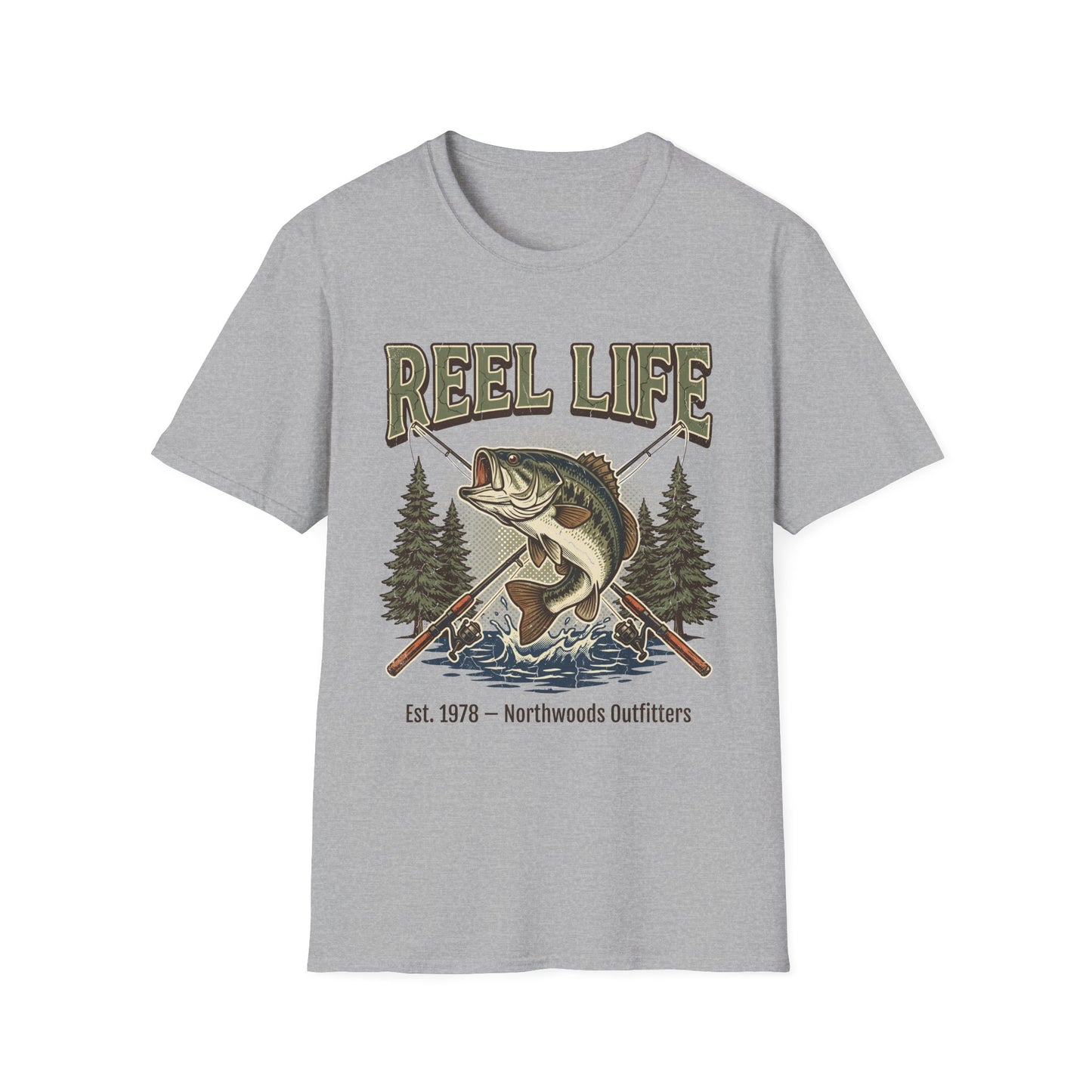 Reel Life Northwoods Bass Fishing T-Shirt – Outfitters Graphic Tee