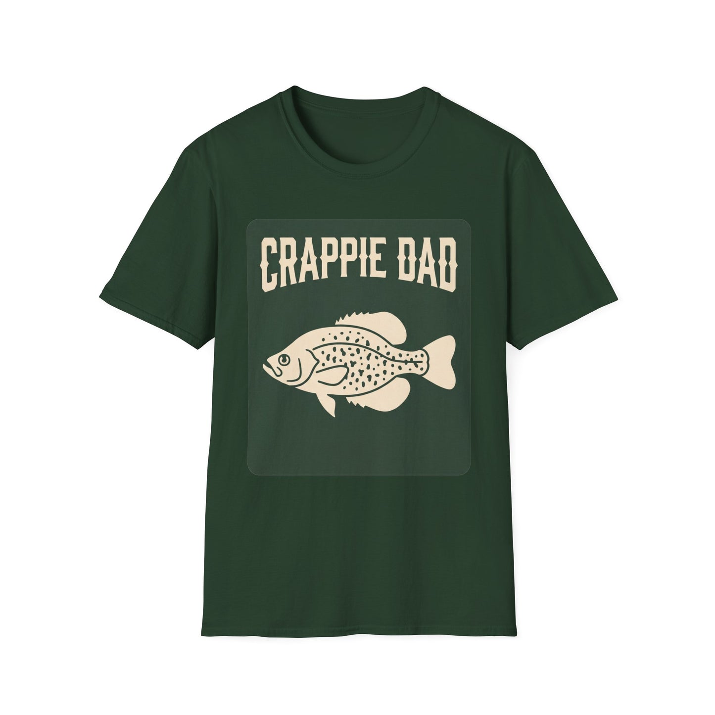 Crappie Dad Tee folded shirt and packaging ready for gifting