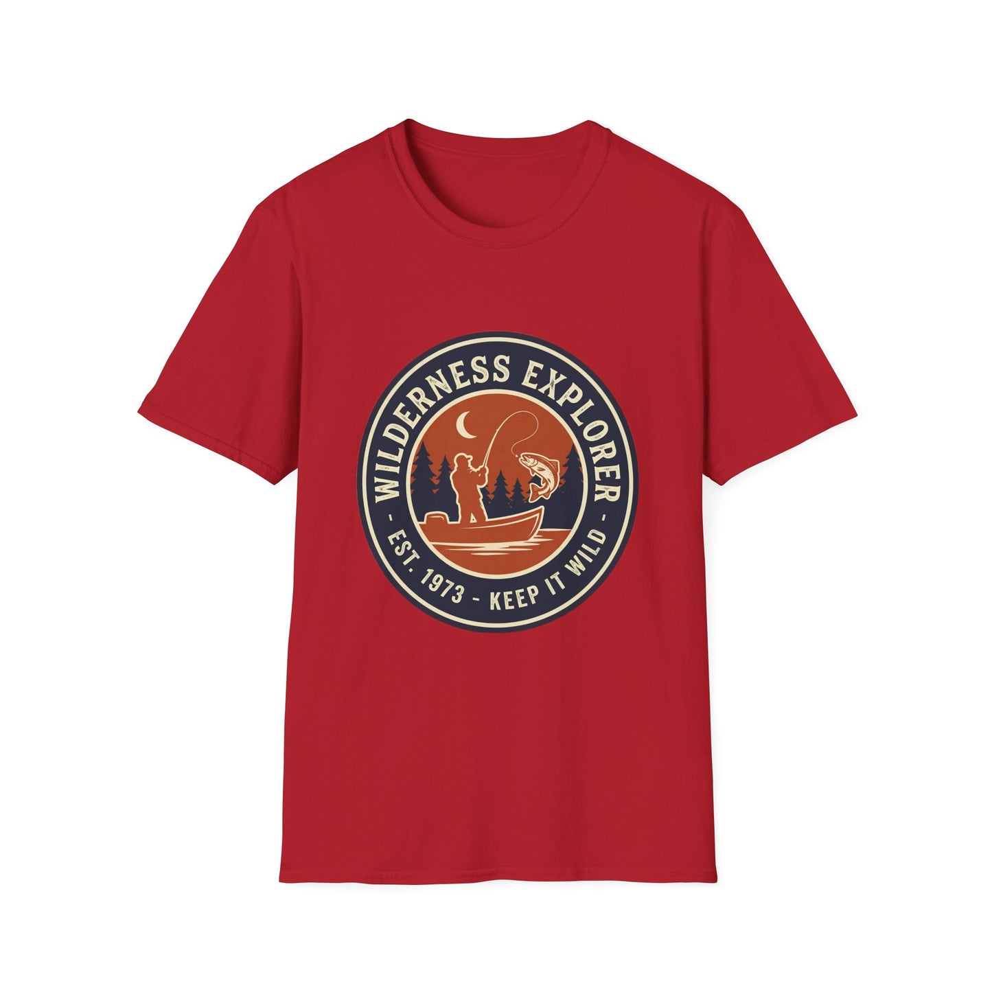 Wilderness Explorer Tee outdoor wilderness fishing adventure t-shirt folded shirt and packaging