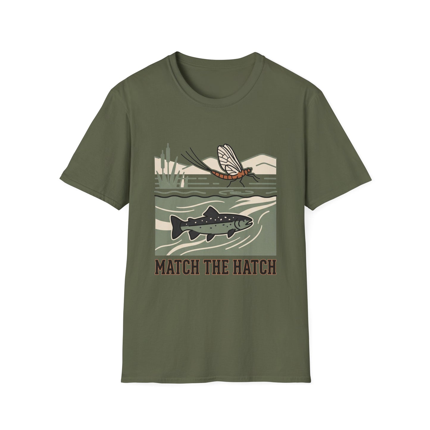 Match the Hatch Tee fly fishing match the hatch graphic t-shirt lifestyle photo worn by angler