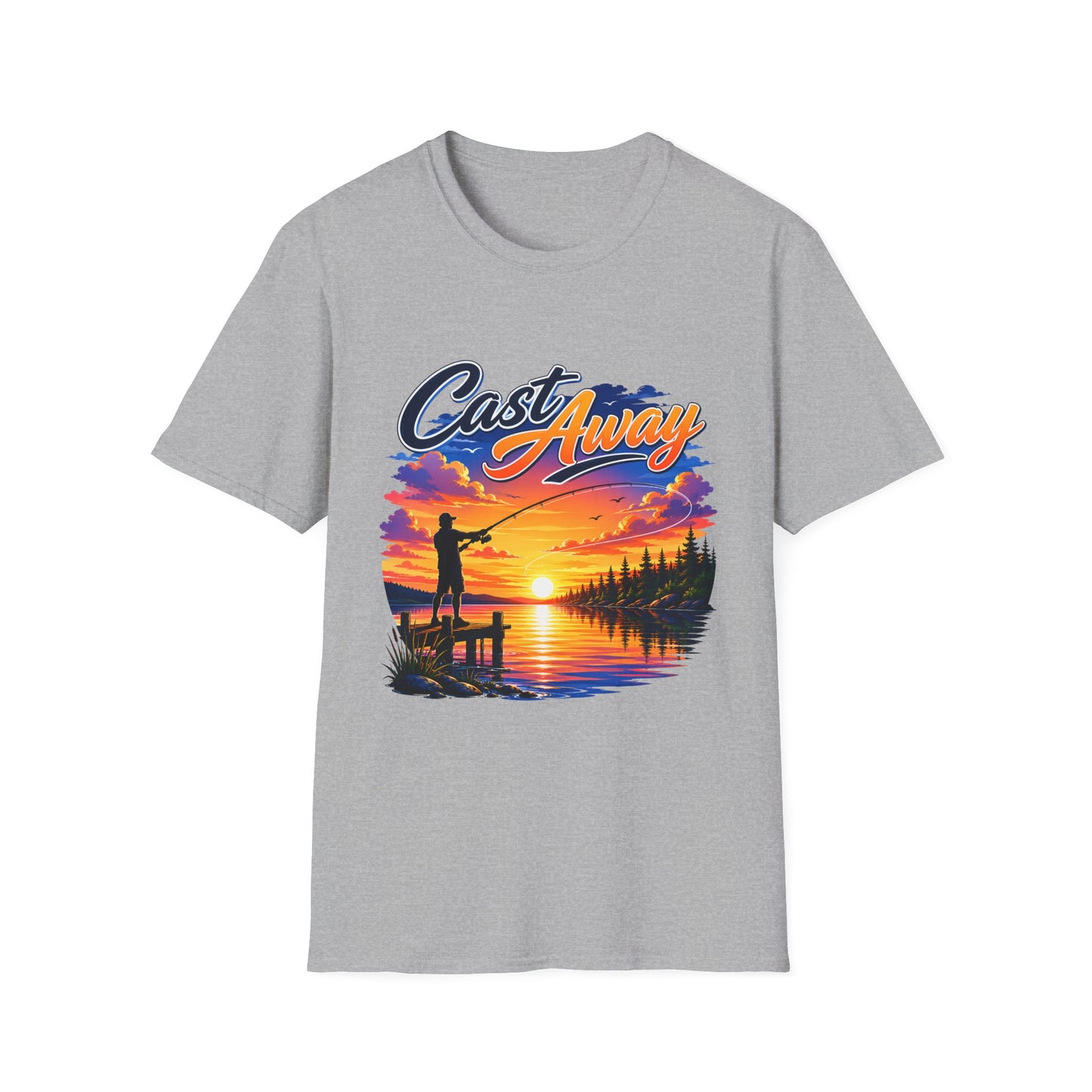 Cast Away fishing t-shirt neckline and shoulder detail