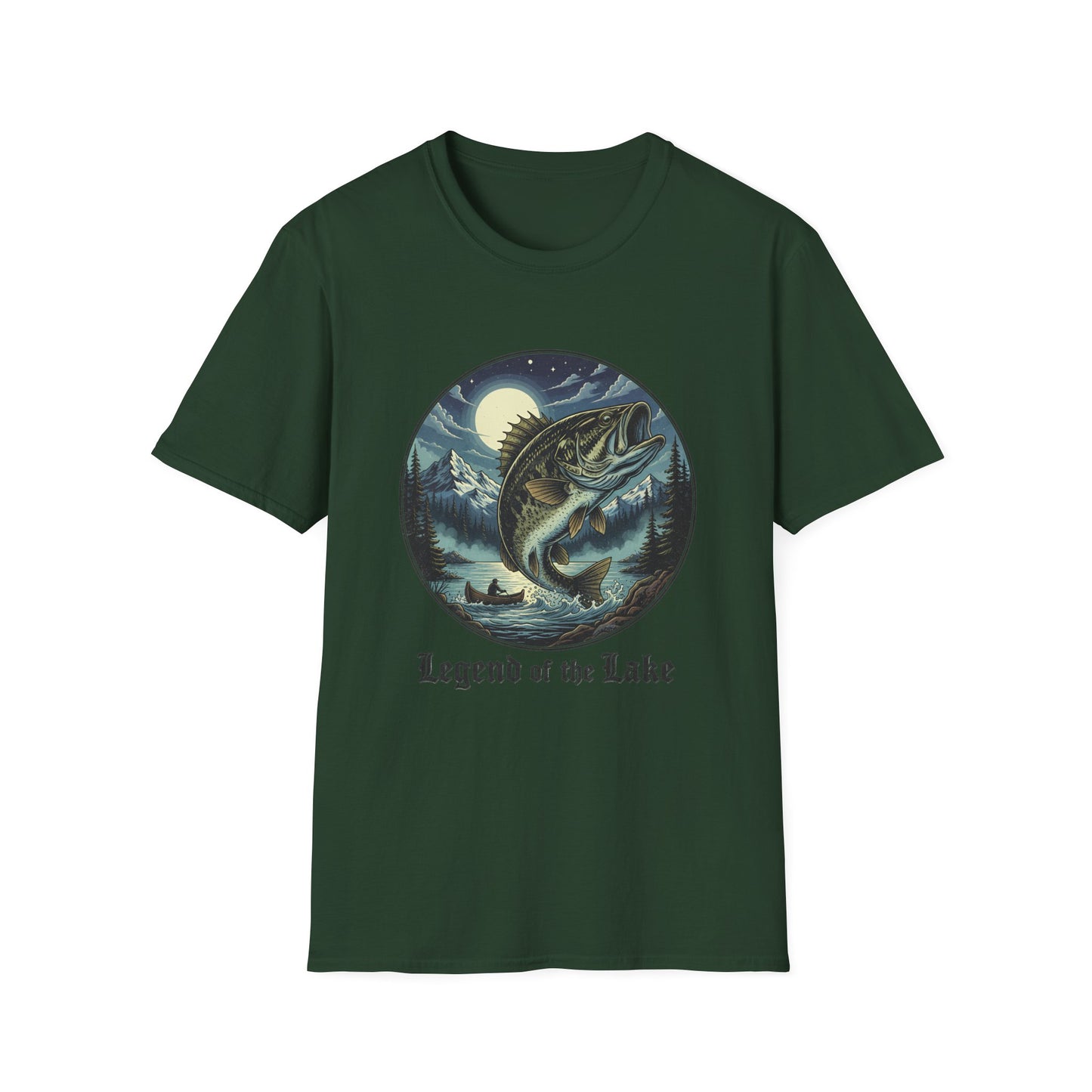 Legend of the Lake Tee vintage lake fishing graphic t-shirt size chart