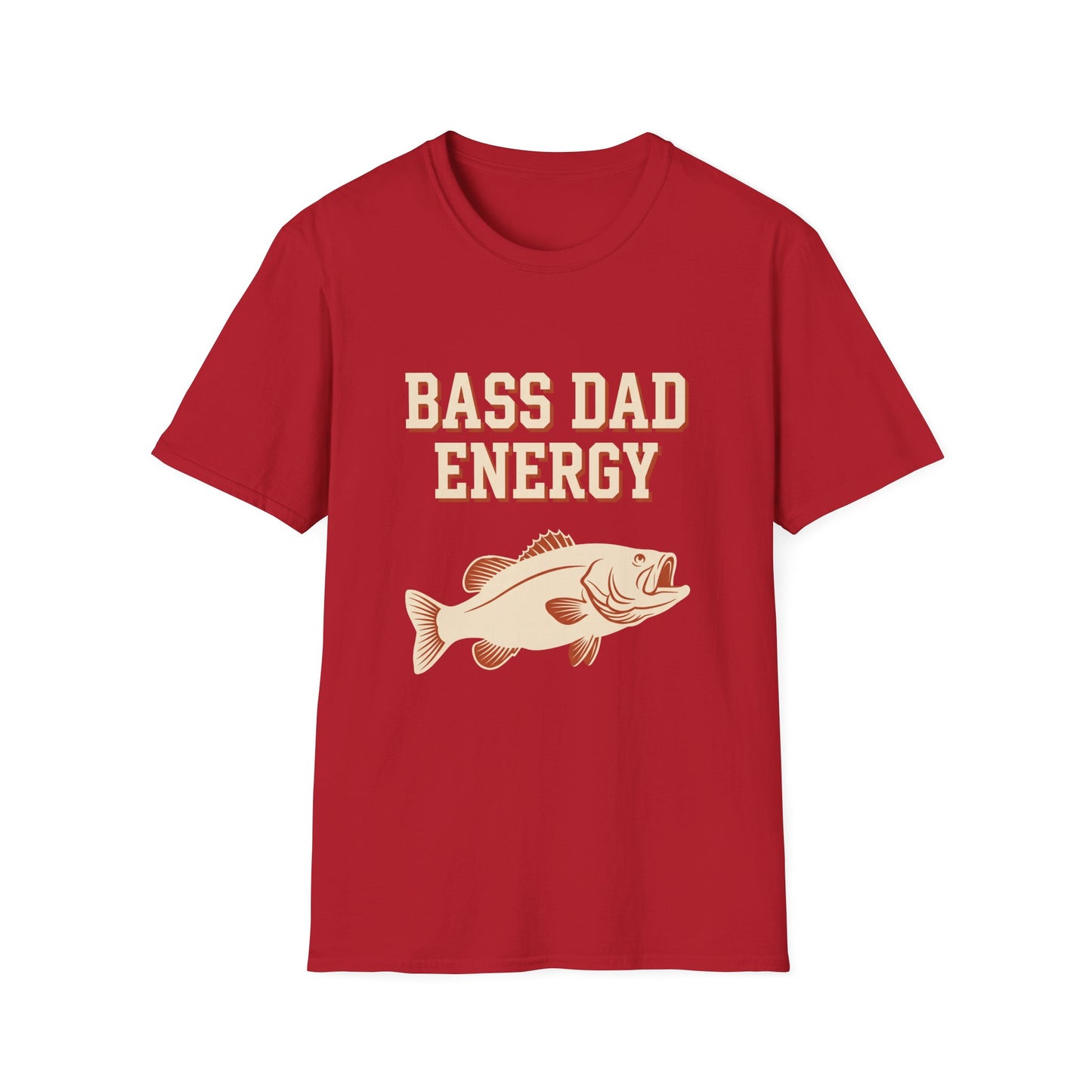 Bass Dad Energy Tee unisex size chart
