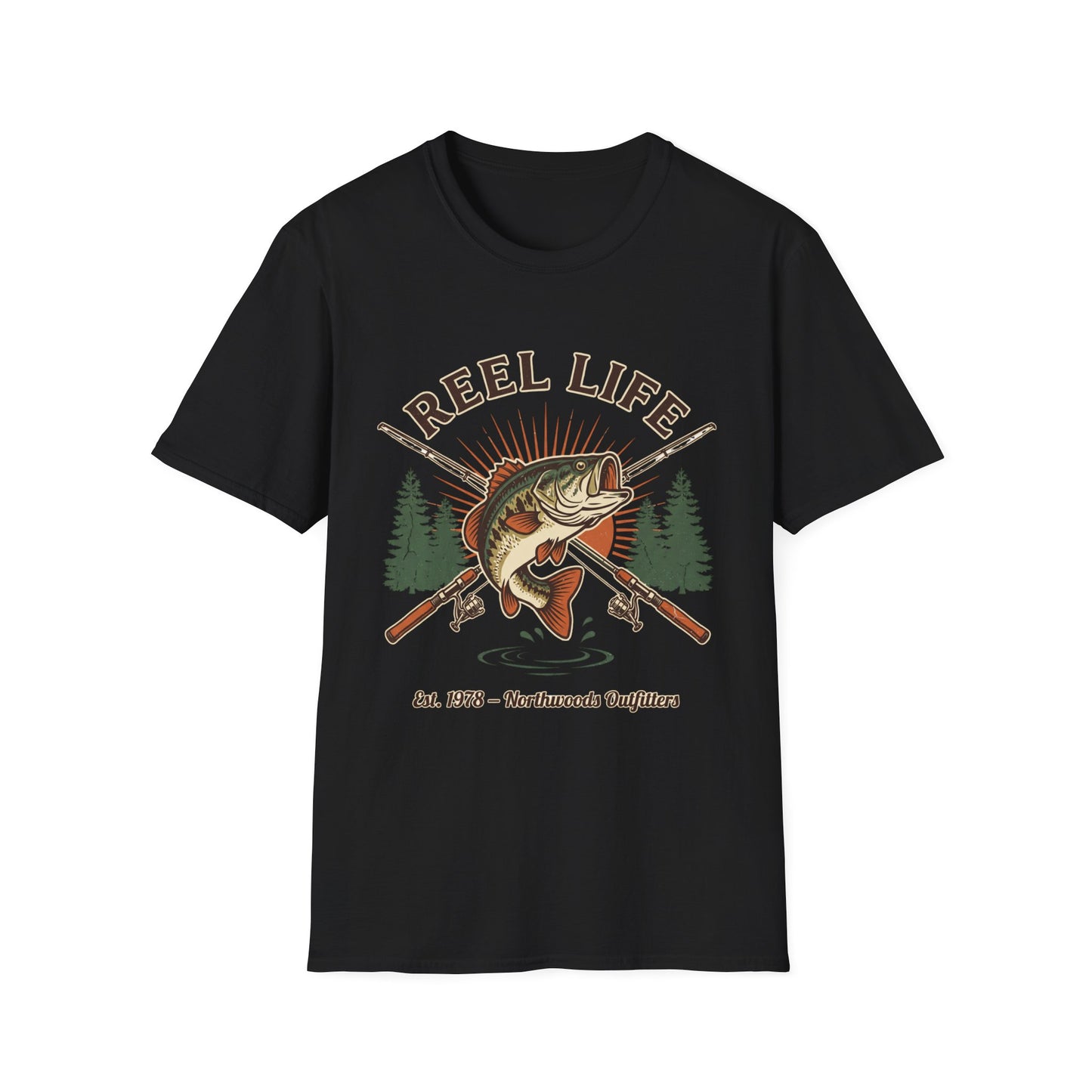 Reel Life Largemouth Bass Fishing T-Shirt – Classic Graphic Tee