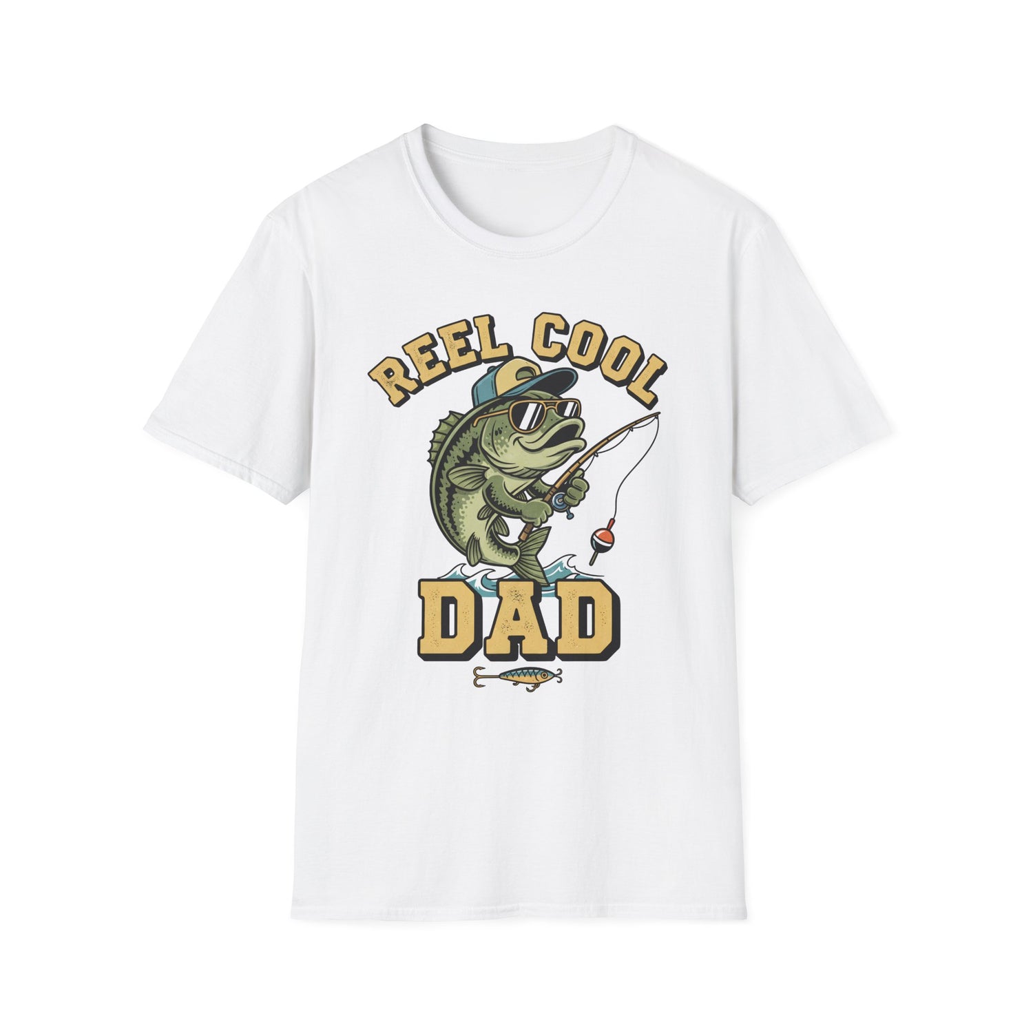 Reel Cool Dad Tee (Classic) funny fishing dad chest print front view