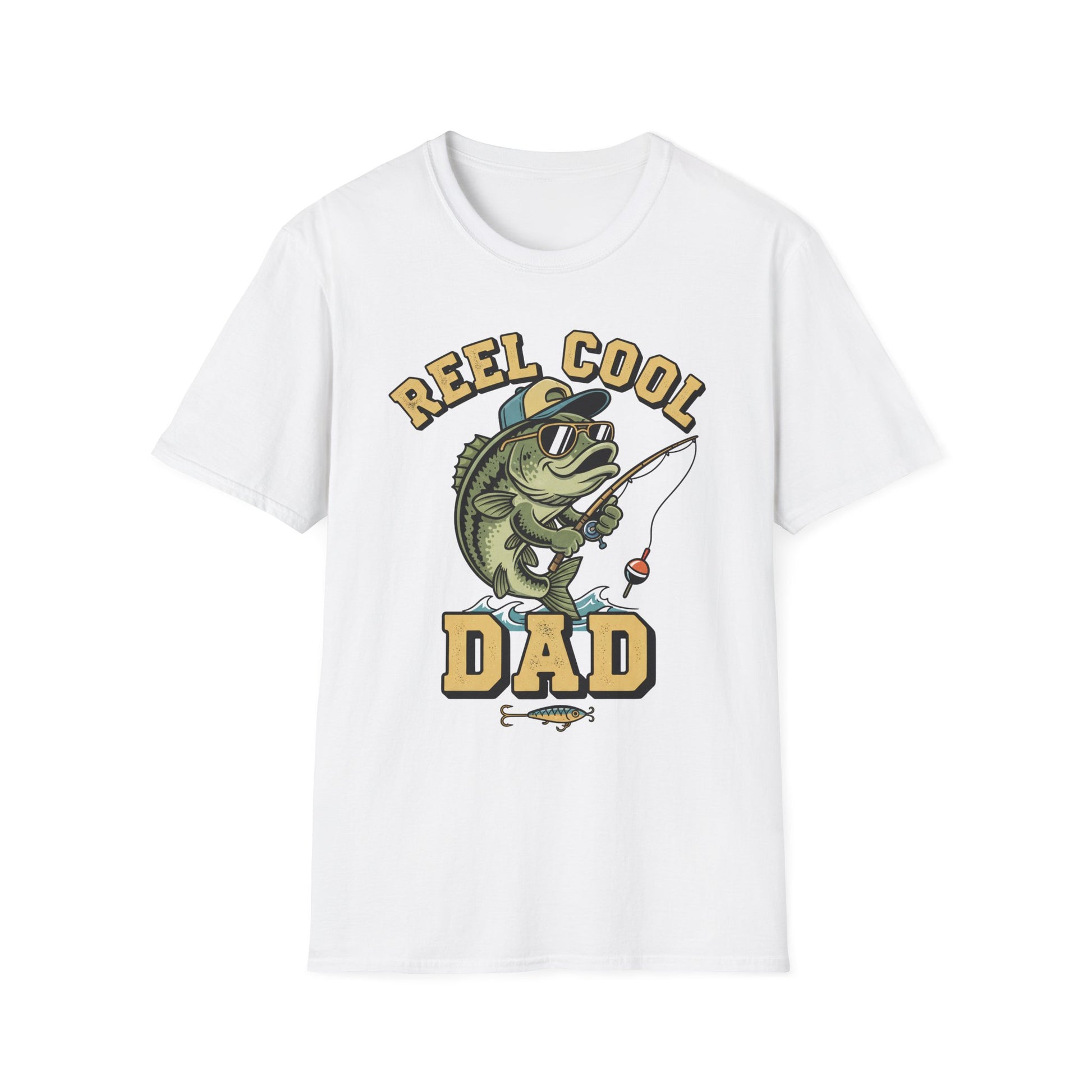 Reel Cool Dad Tee (Classic) funny fishing dad chest print front view