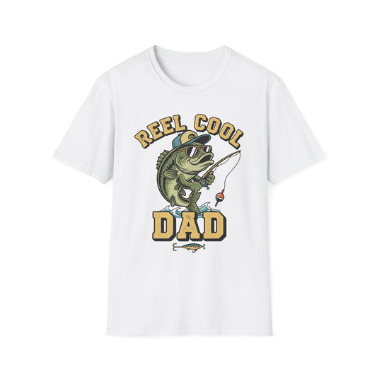 Reel Cool Dad Tee (Classic) funny fishing dad chest print front view