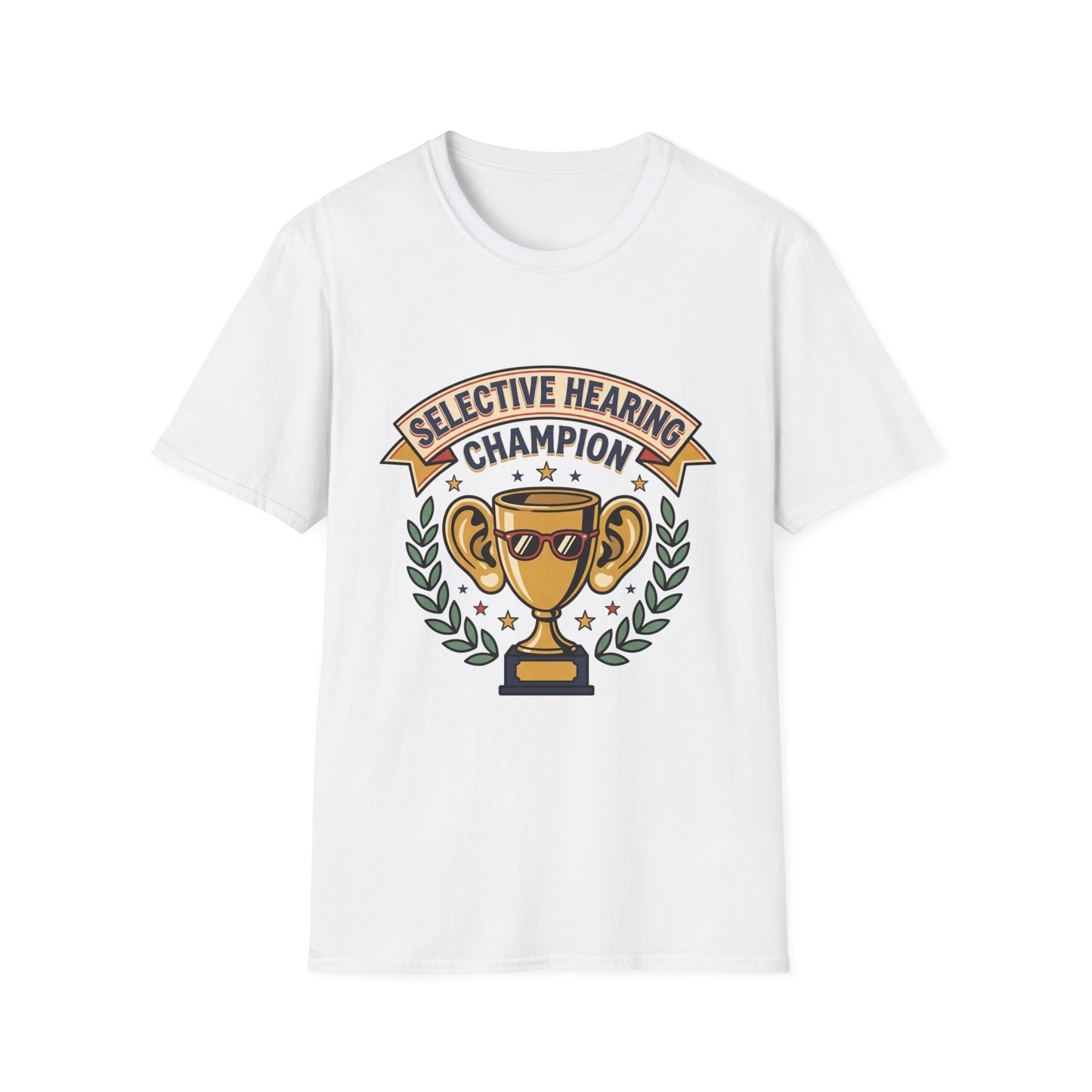 Selective Hearing Champion T-Shirt — Funny Trophy Graphic Tee