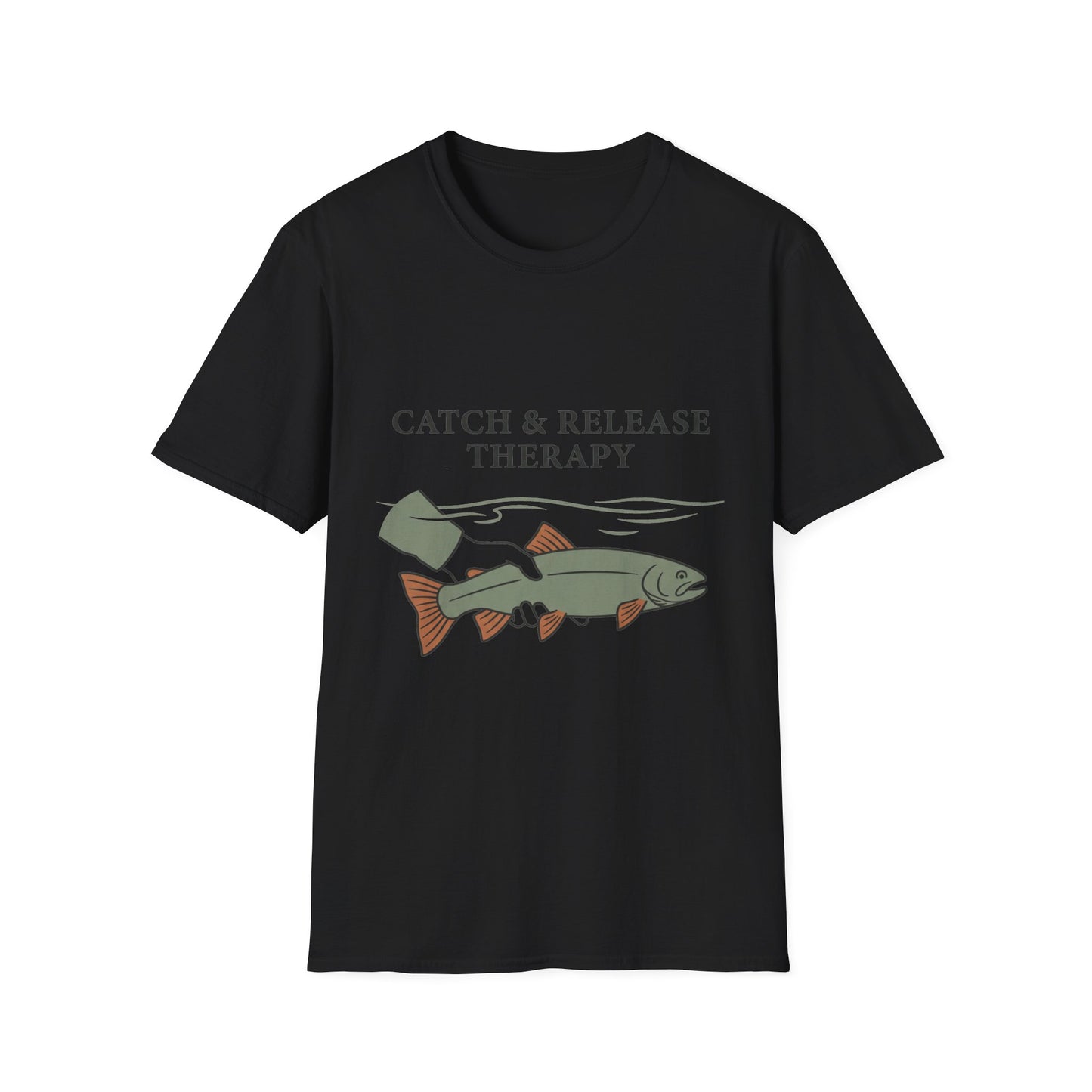Catch & Release Therapy Tee (V2) funny fishing therapy graphic back view