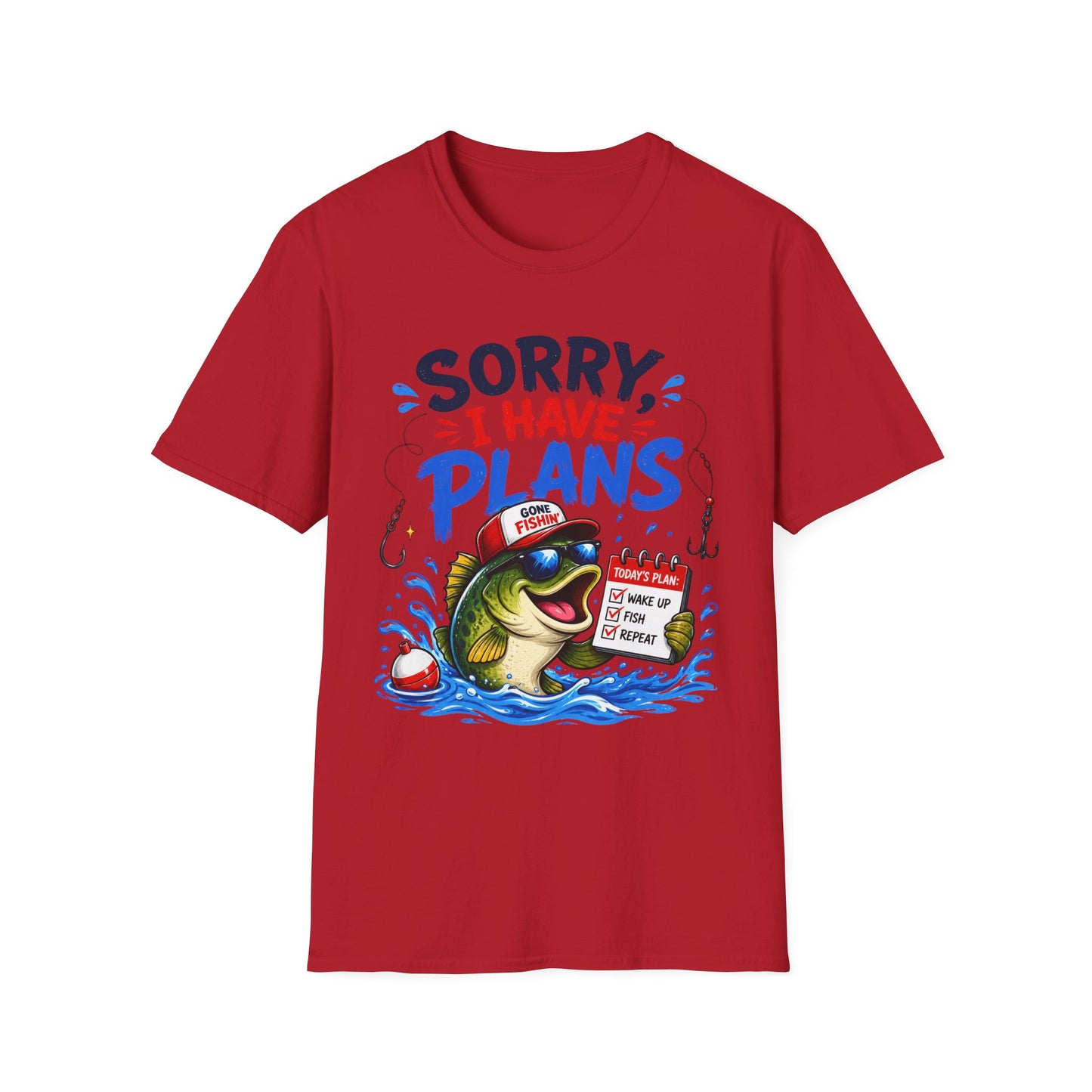 Sorry I Have Plans Tee size chart