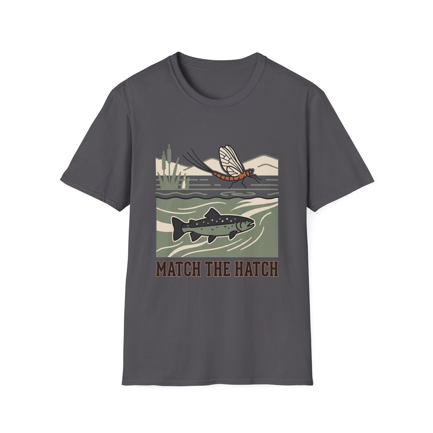 Match the Hatch Tee fly fishing match the hatch graphic t-shirt flat lay front view