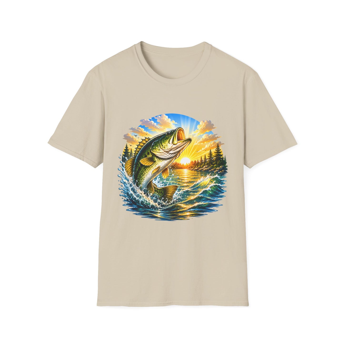 Sunrise Largemouth Tee largemouth bass chest print close-up