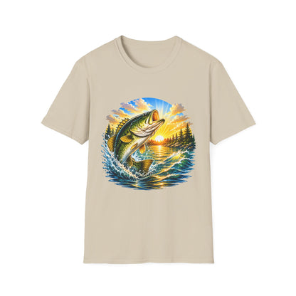 Sunrise Largemouth Tee largemouth bass chest print close-up
