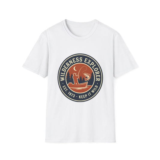 Wilderness Explorer Tee outdoor wilderness fishing adventure t-shirt front view