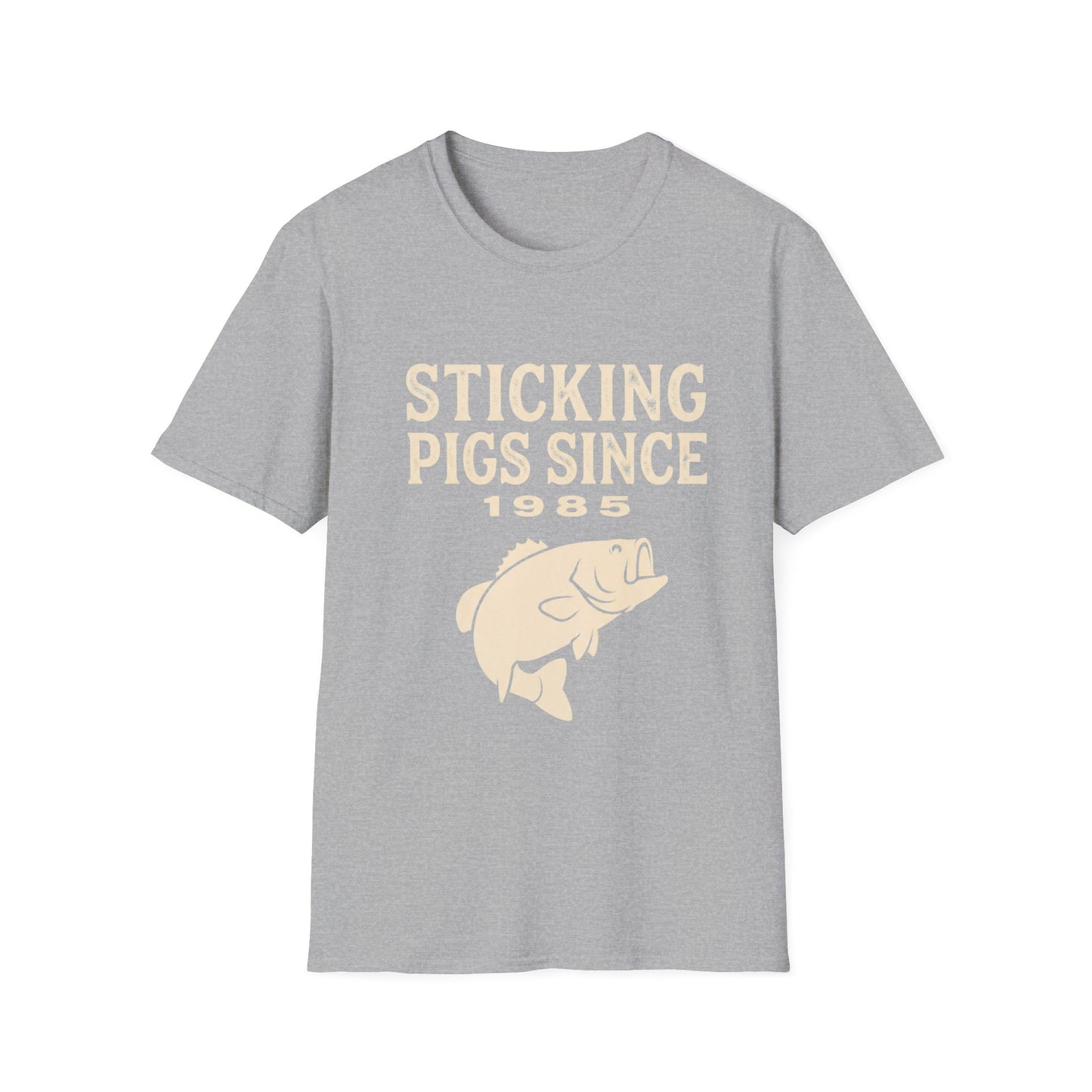 Sticking Pigs Since 1985 Bass Fishing T-Shirt – Funny Angler Tee