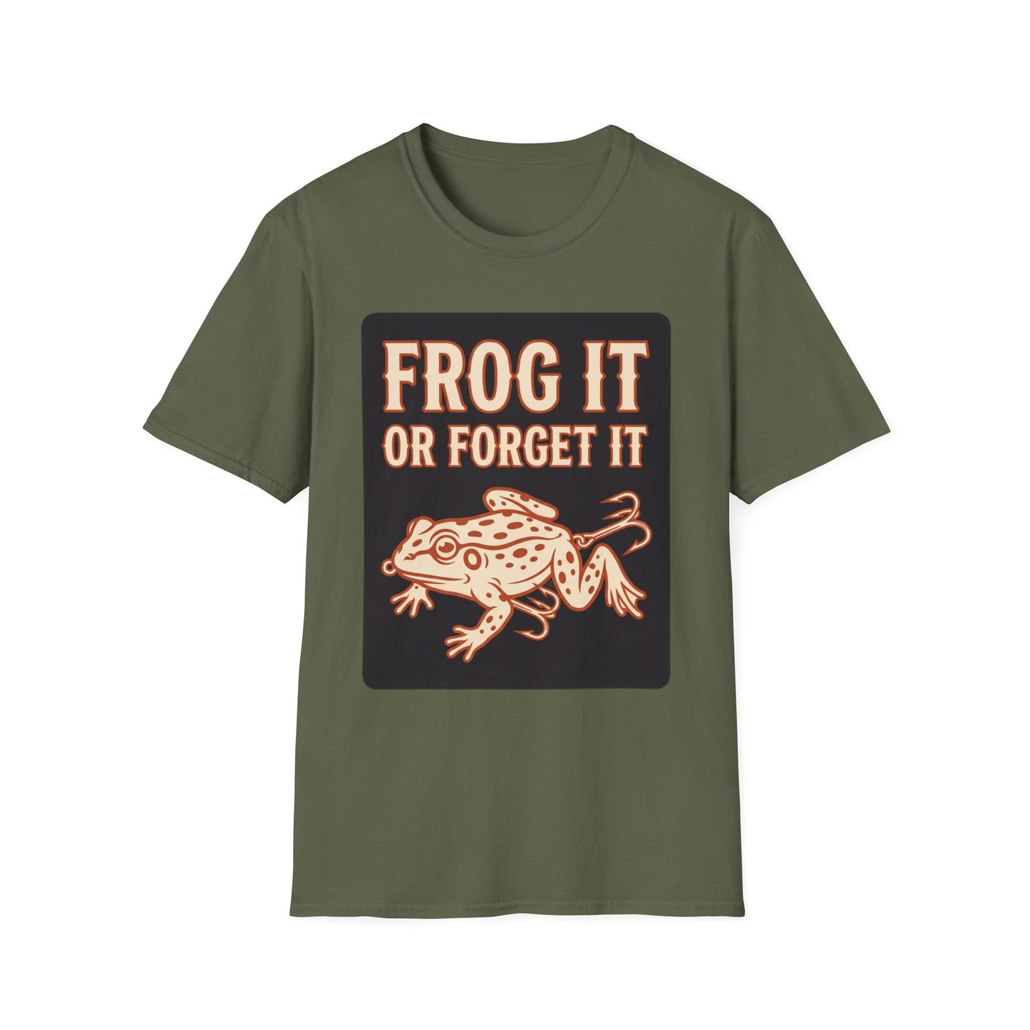 Frog It or Forget It Fishing T-Shirt 
 Retro Frog Graphic Tee