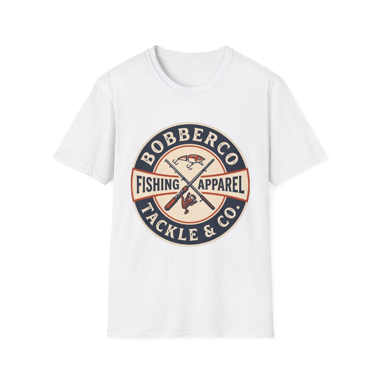 BobberCo Tackle & Co. Tee vintage tackle shop logo chest print front view