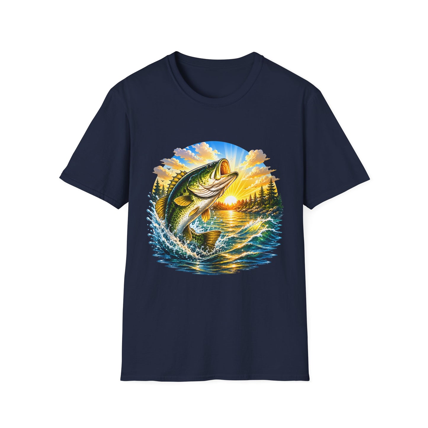 Sunrise Largemouth Tee flat lay back view