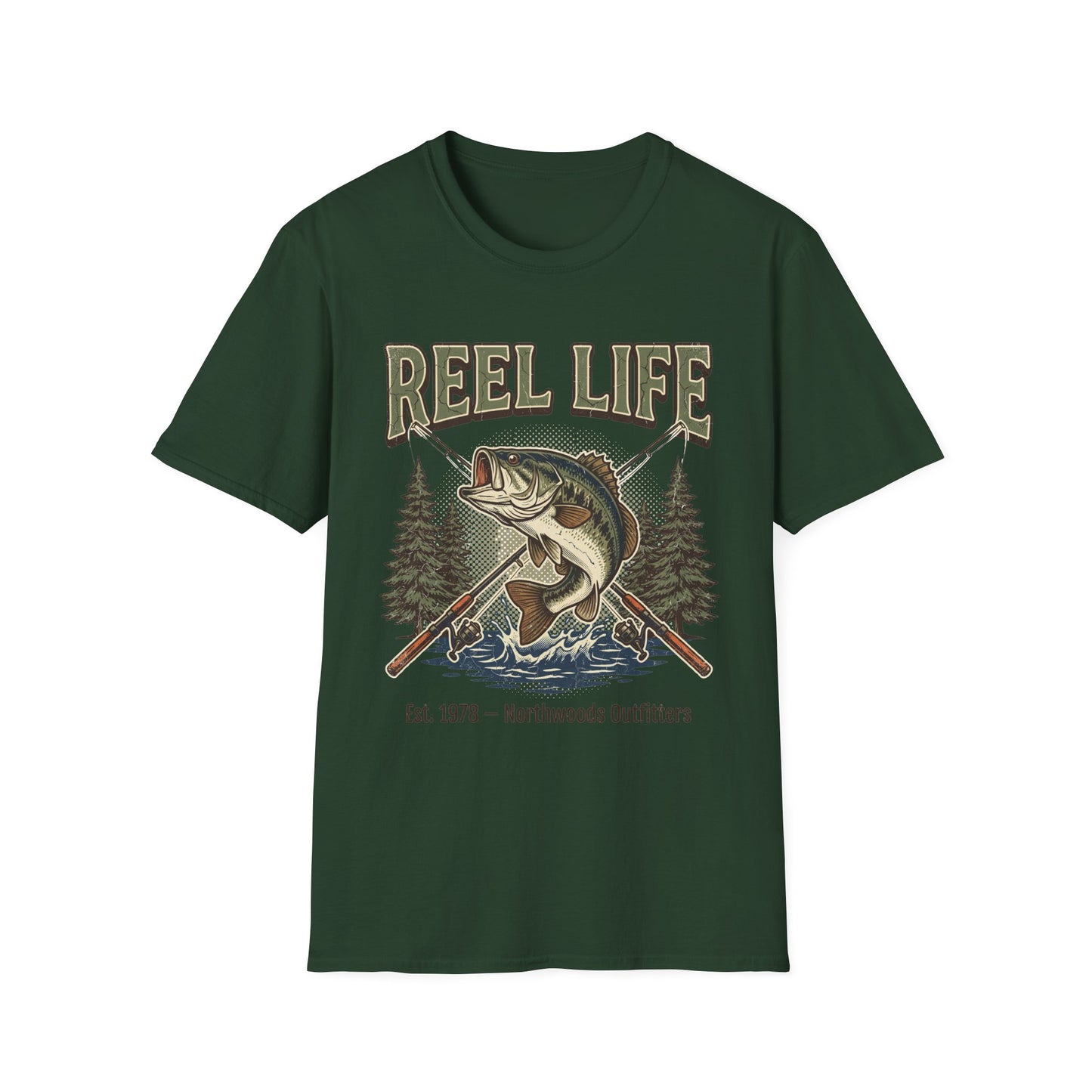 Reel Life Northwoods Bass Fishing T-Shirt – Outfitters Graphic Tee