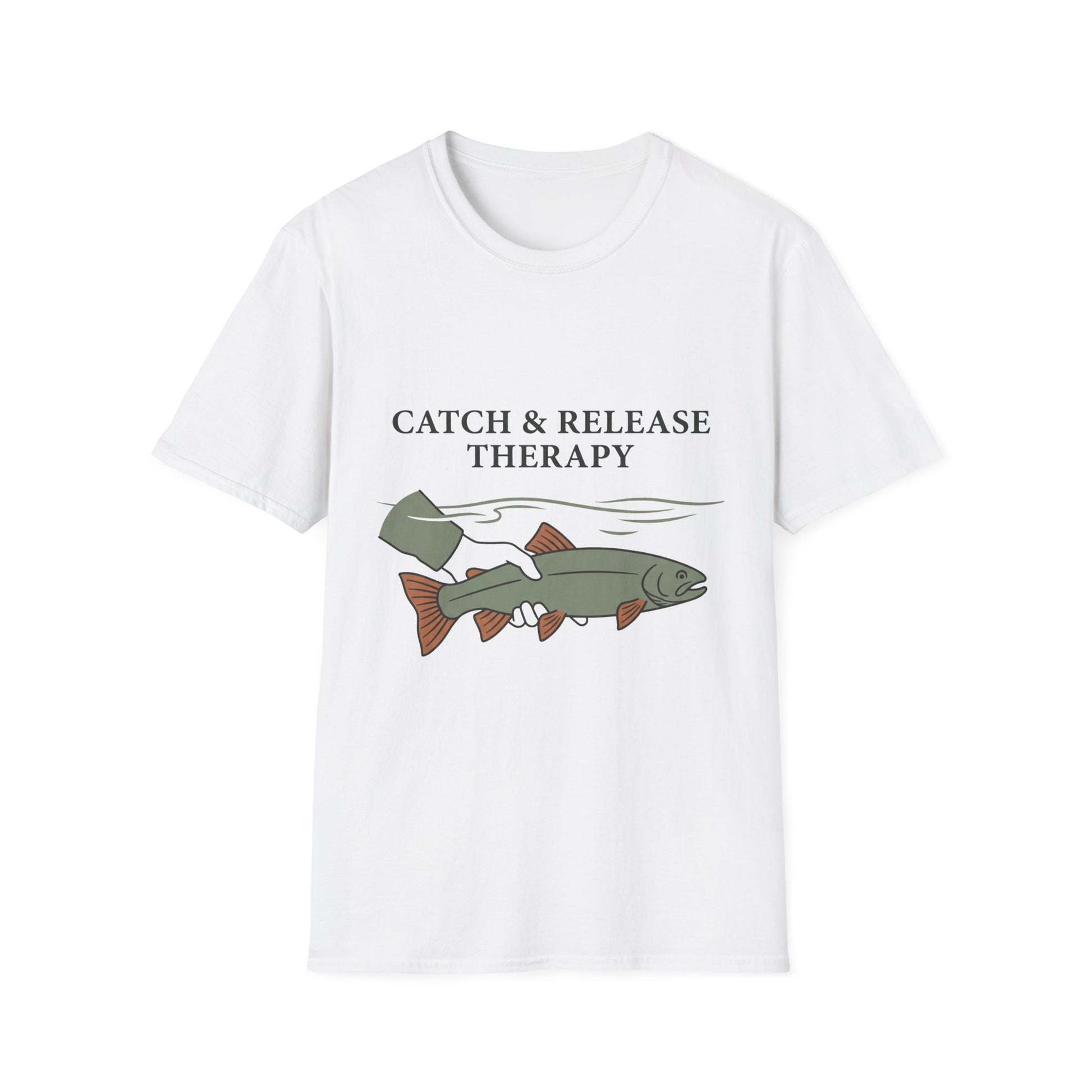 Catch & Release Therapy Tee (V2) funny catch and release fishing tee front view