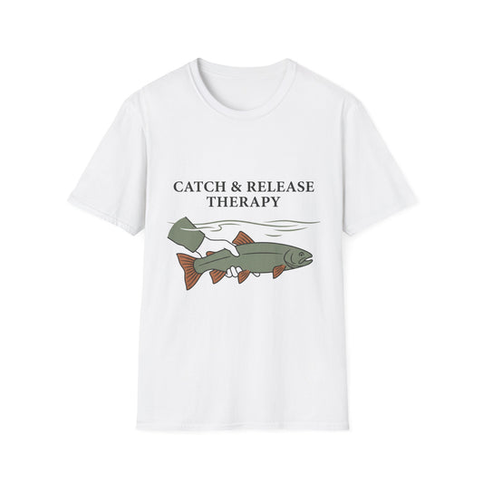 Catch & Release Therapy Tee (V2) funny catch and release fishing tee front view