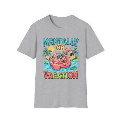 Mentally On Vacation T-Shirt – Funny Flamingo Pool Float Summer Tee