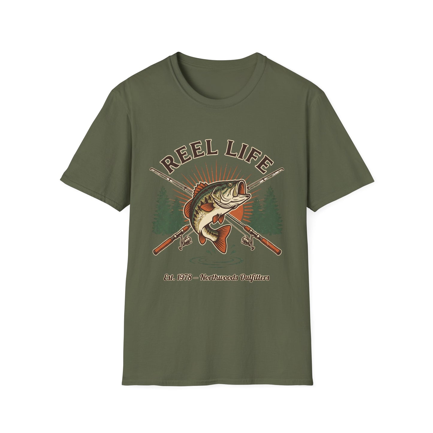 Reel Life Largemouth Bass Fishing T-Shirt – Classic Graphic Tee
