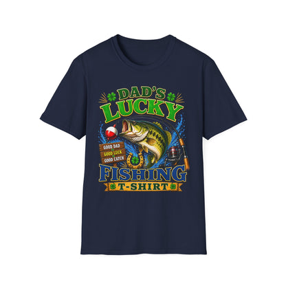Dad's Lucky Fishing Tee flat lay back view