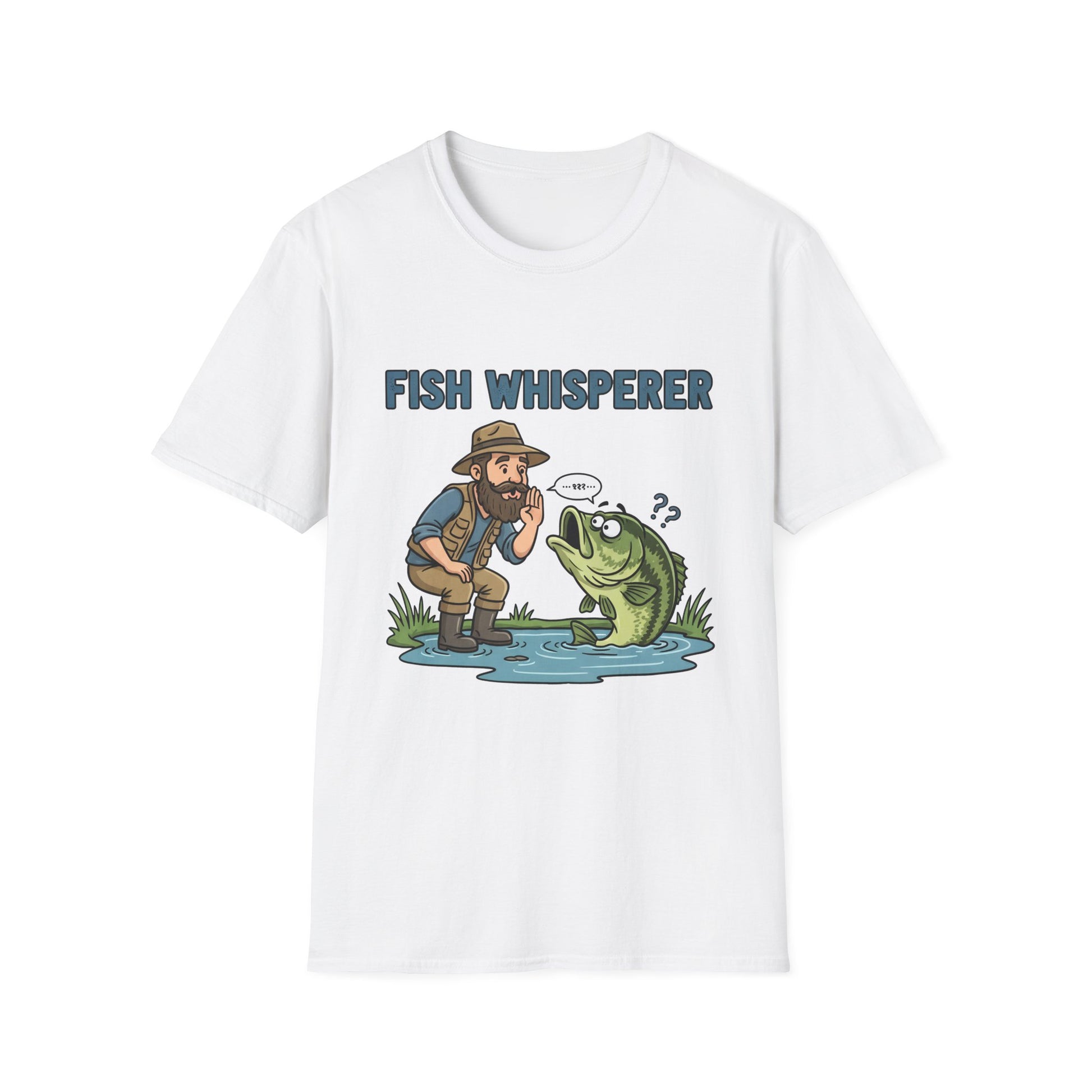 Fish Whisperer Tee funny fishing quote chest graphic front view